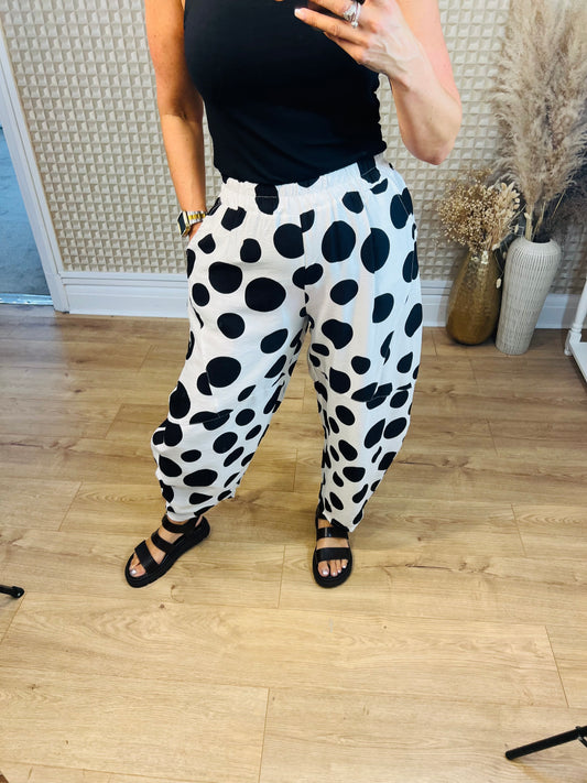 Big Spots Barrel Leg Trouser