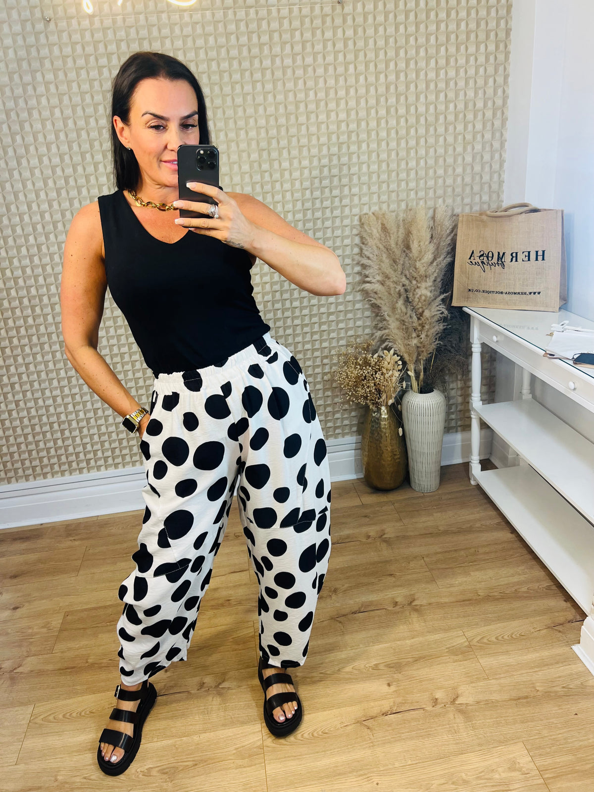 Big Spots Barrel Leg Trouser