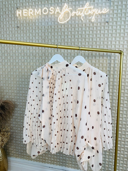 Chocolate Polka Dot Blouse