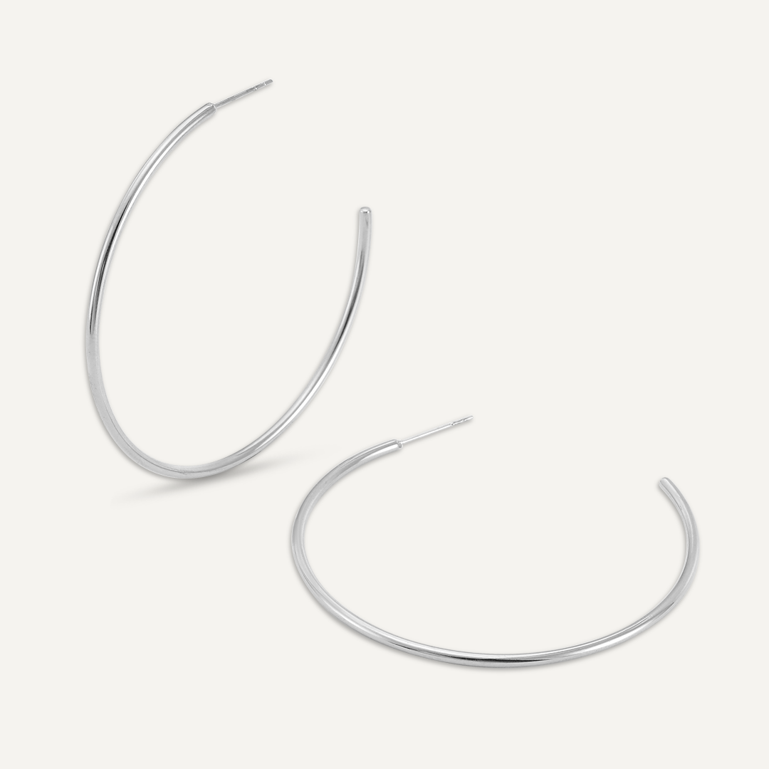 Large Silver hoop earrings