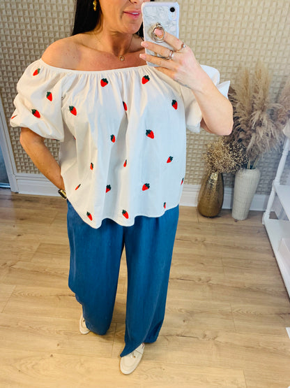 Strawberry Bardot Top