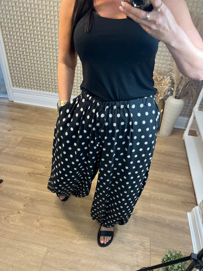 S/M Polka Cuffed Ankle pants