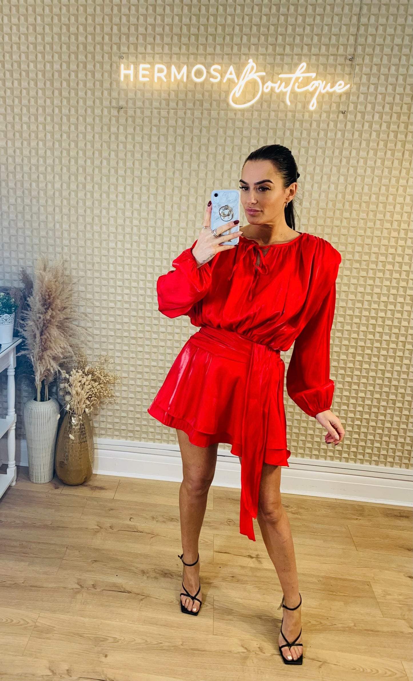 Red Satin Dress