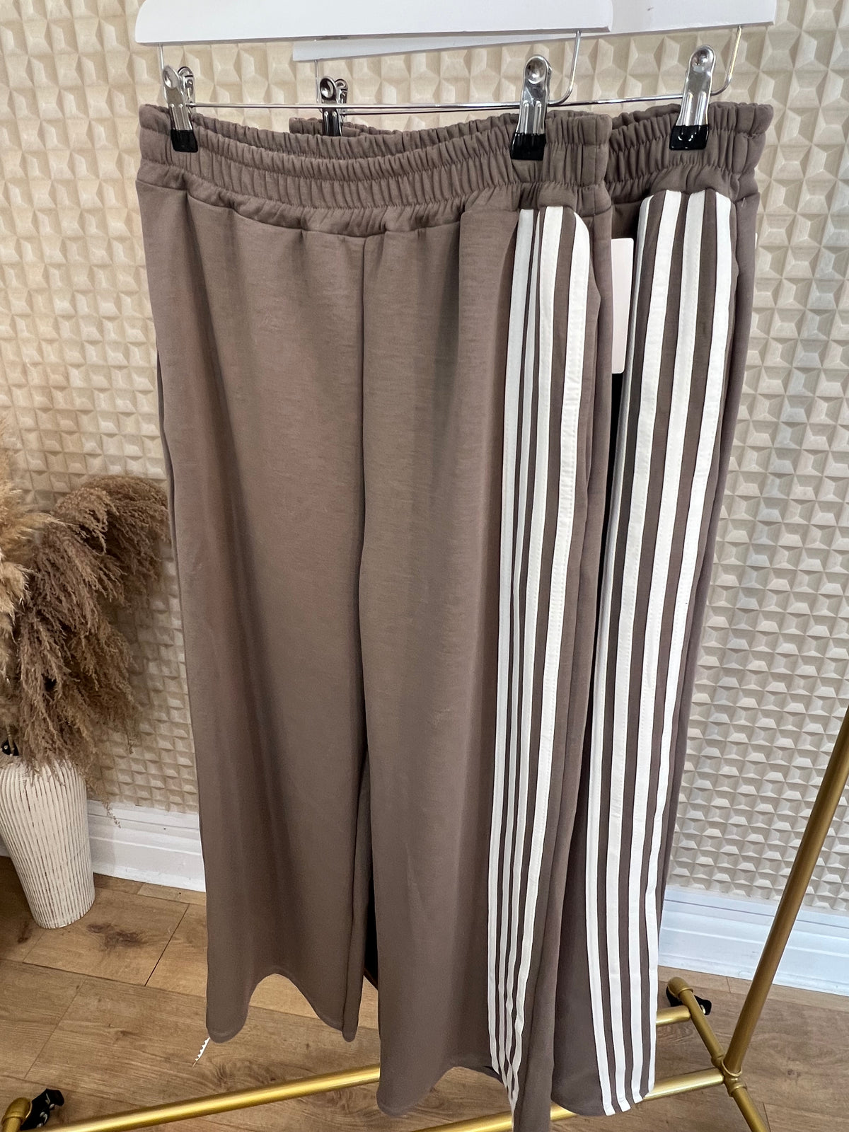 Taupe 4 Stripe Joggers