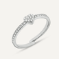 Silver heart ring -diamonds
