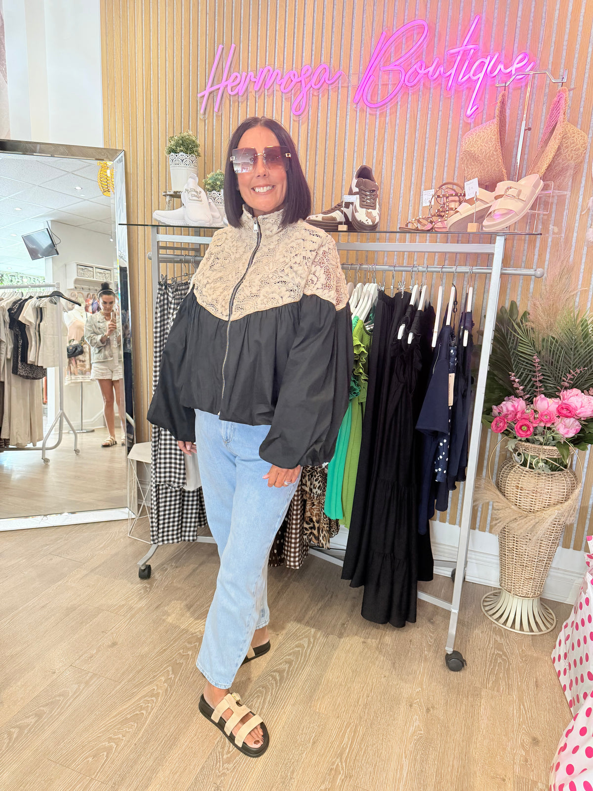 AMELIA LACE BOMBER JACKET