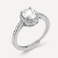 Silver diamond ring
