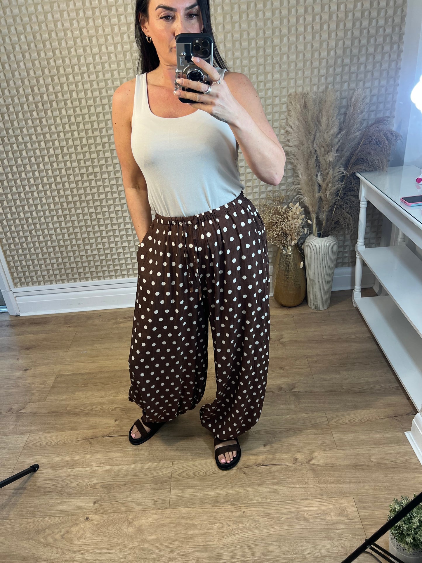 S/M Polka Cuffed Ankle pants