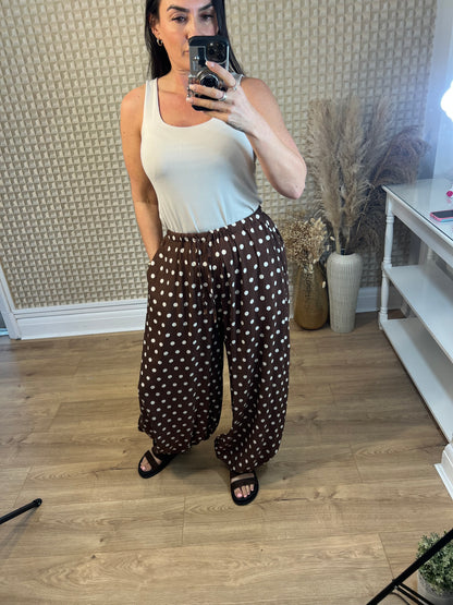 S/M Polka Cuffed Ankle pants