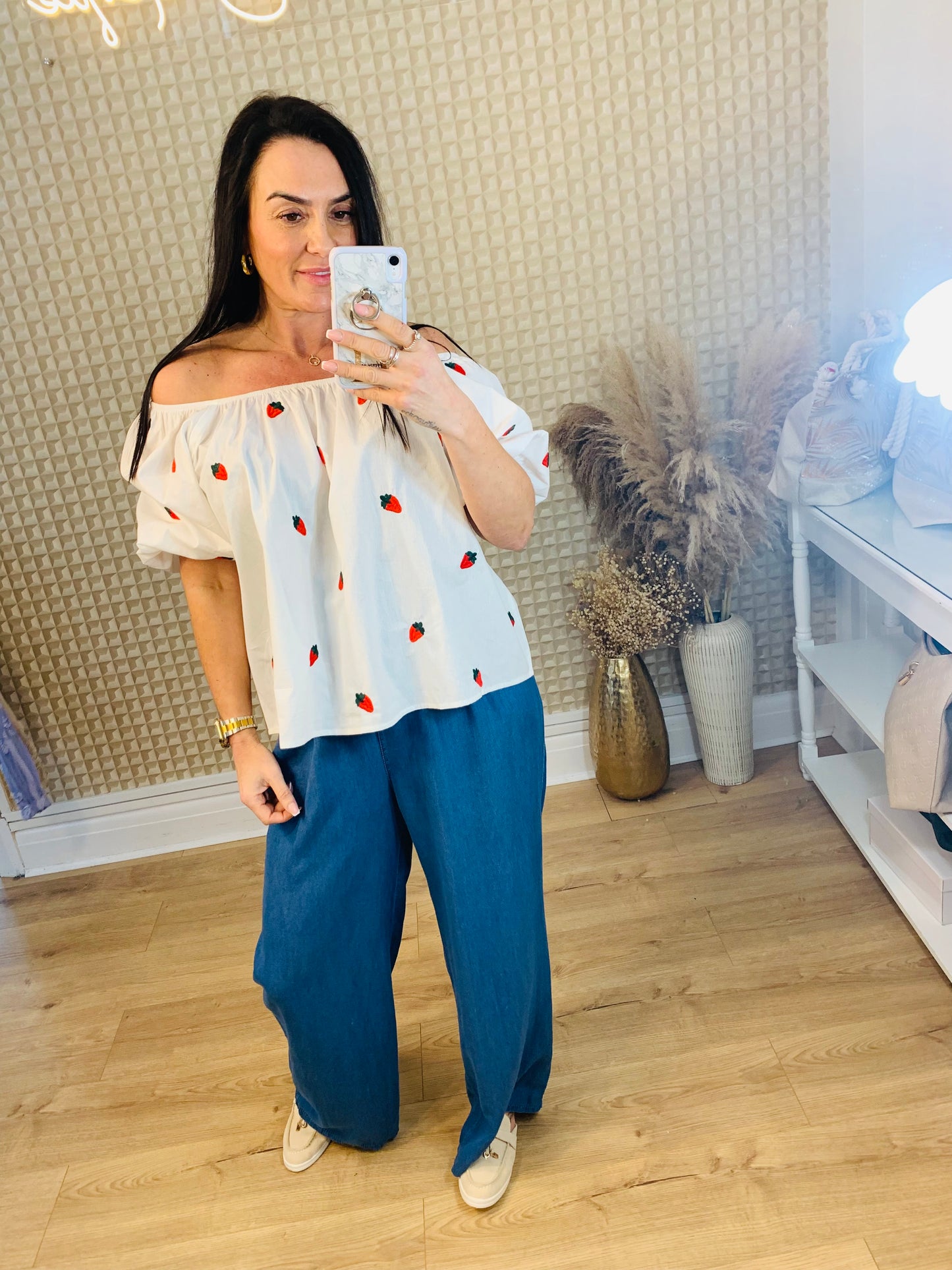 Strawberry Bardot Top
