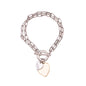 Gold & Silver Heart T-Bar Bracelet