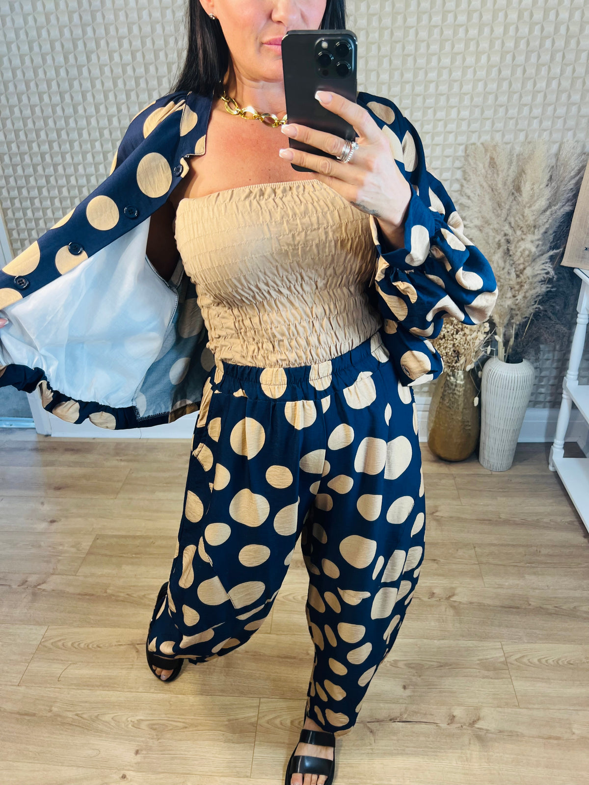 Big Spots Barrel Leg Trouser