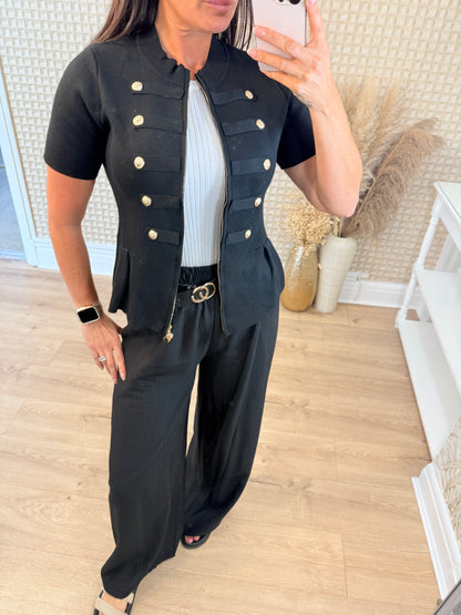 Military Zip Cardy Top