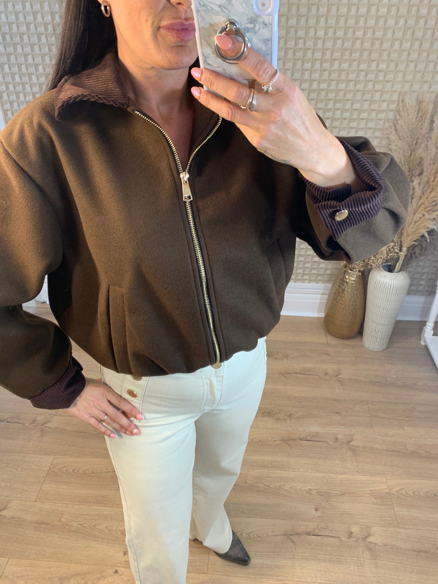 Cord Collar Bomber