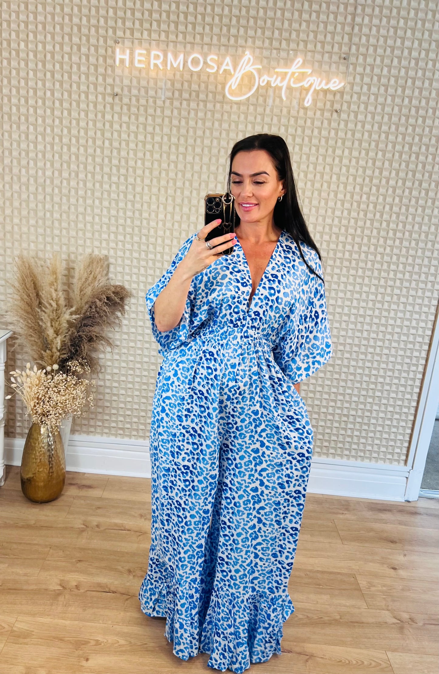 Blue Leopard Jumpsuit