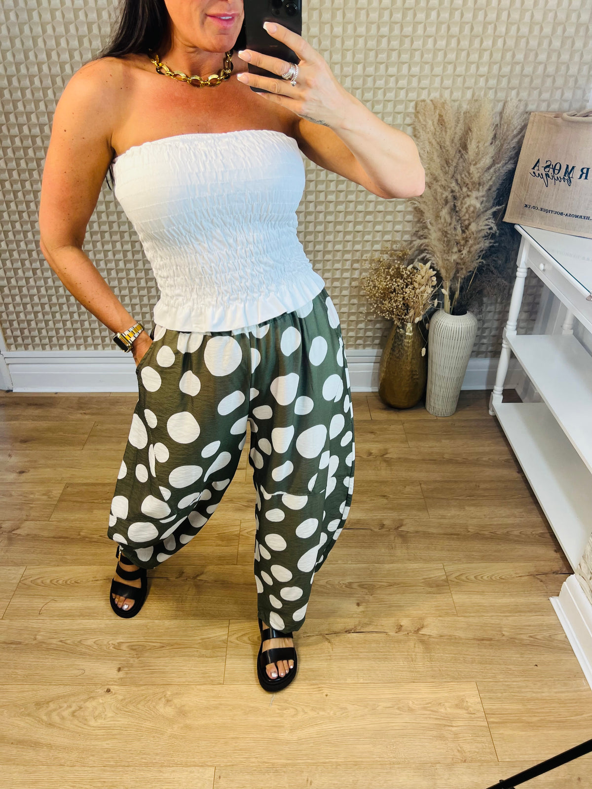 Big Spots Barrel Leg Trouser