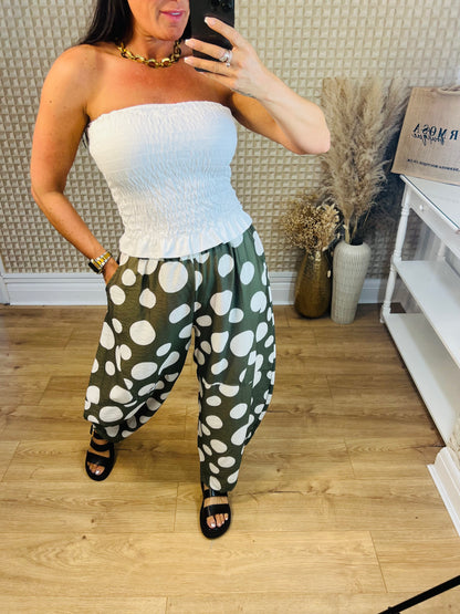 Big Spots Barrel Leg Trouser