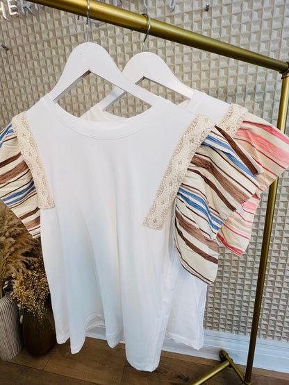 Ciao Stripe Frill Tee
