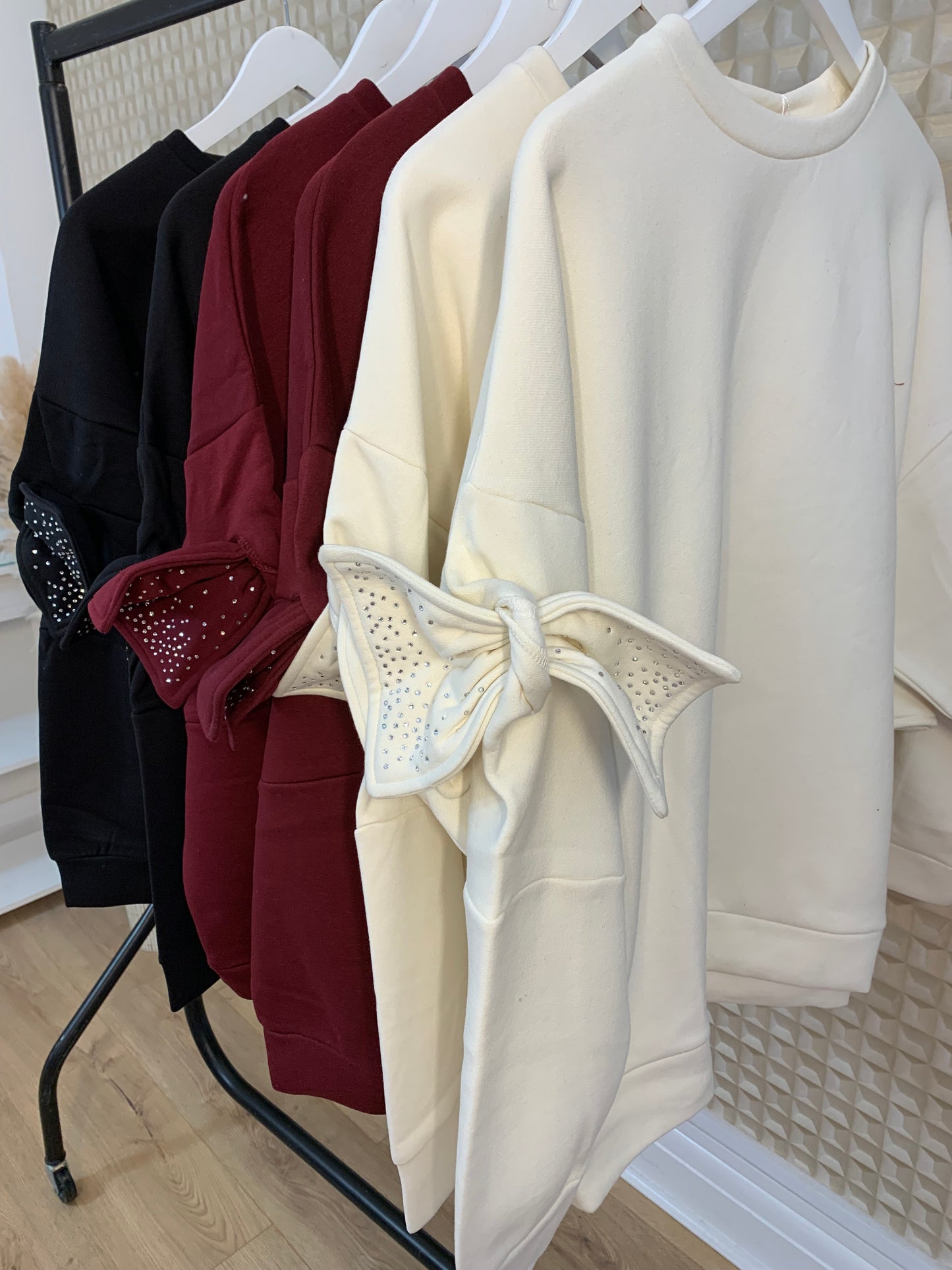 Cream Bow Sleeve Sweater