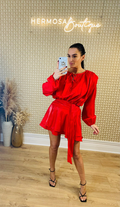 Red Satin Dress