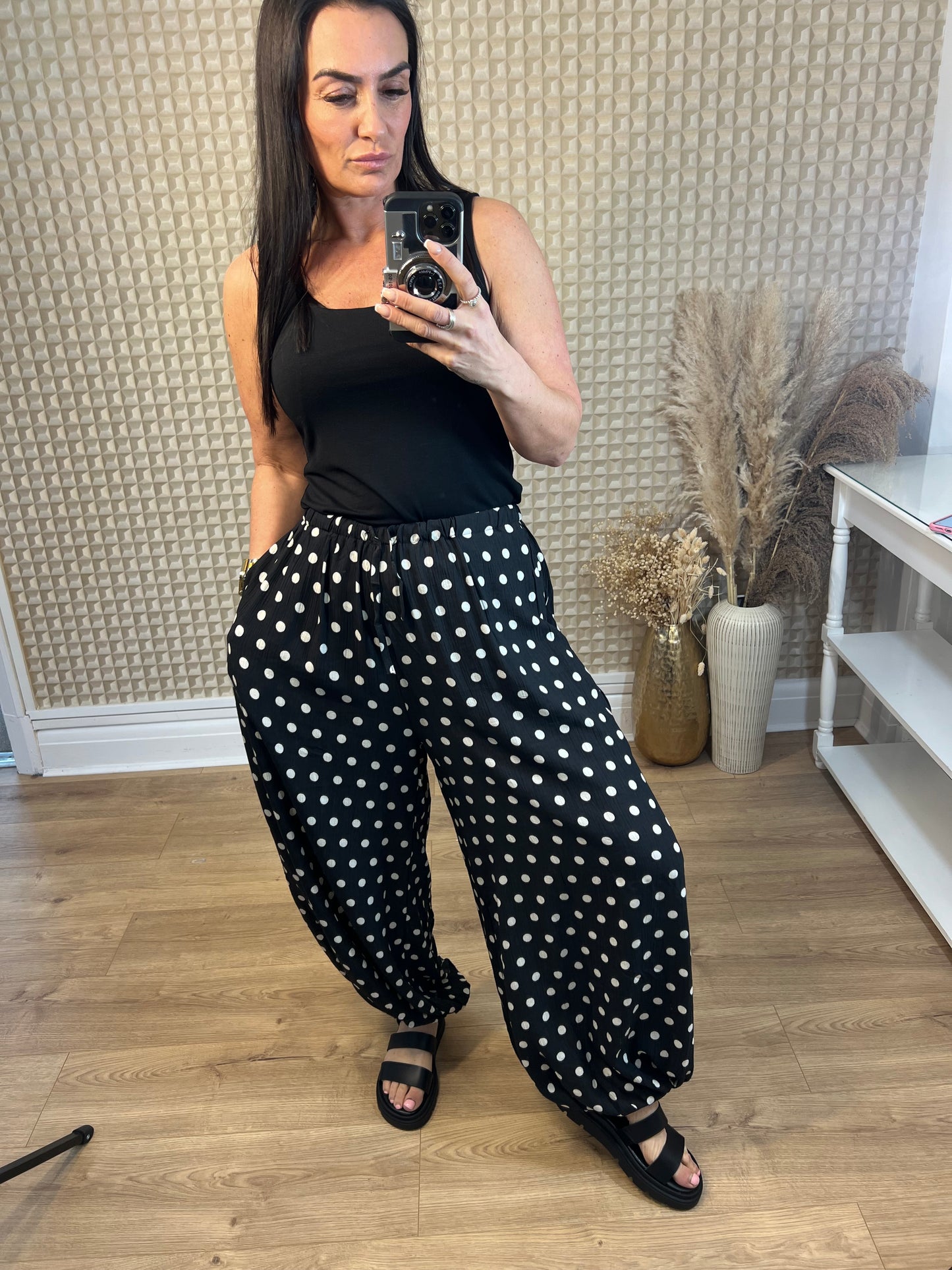 S/M Polka Cuffed Ankle pants