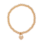 Gold heart stretch bracelet