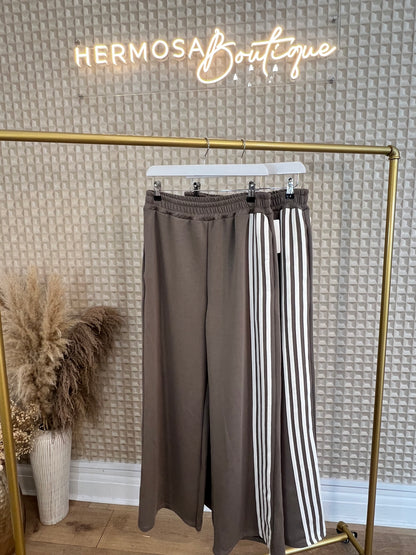 Taupe 4 Stripe Joggers