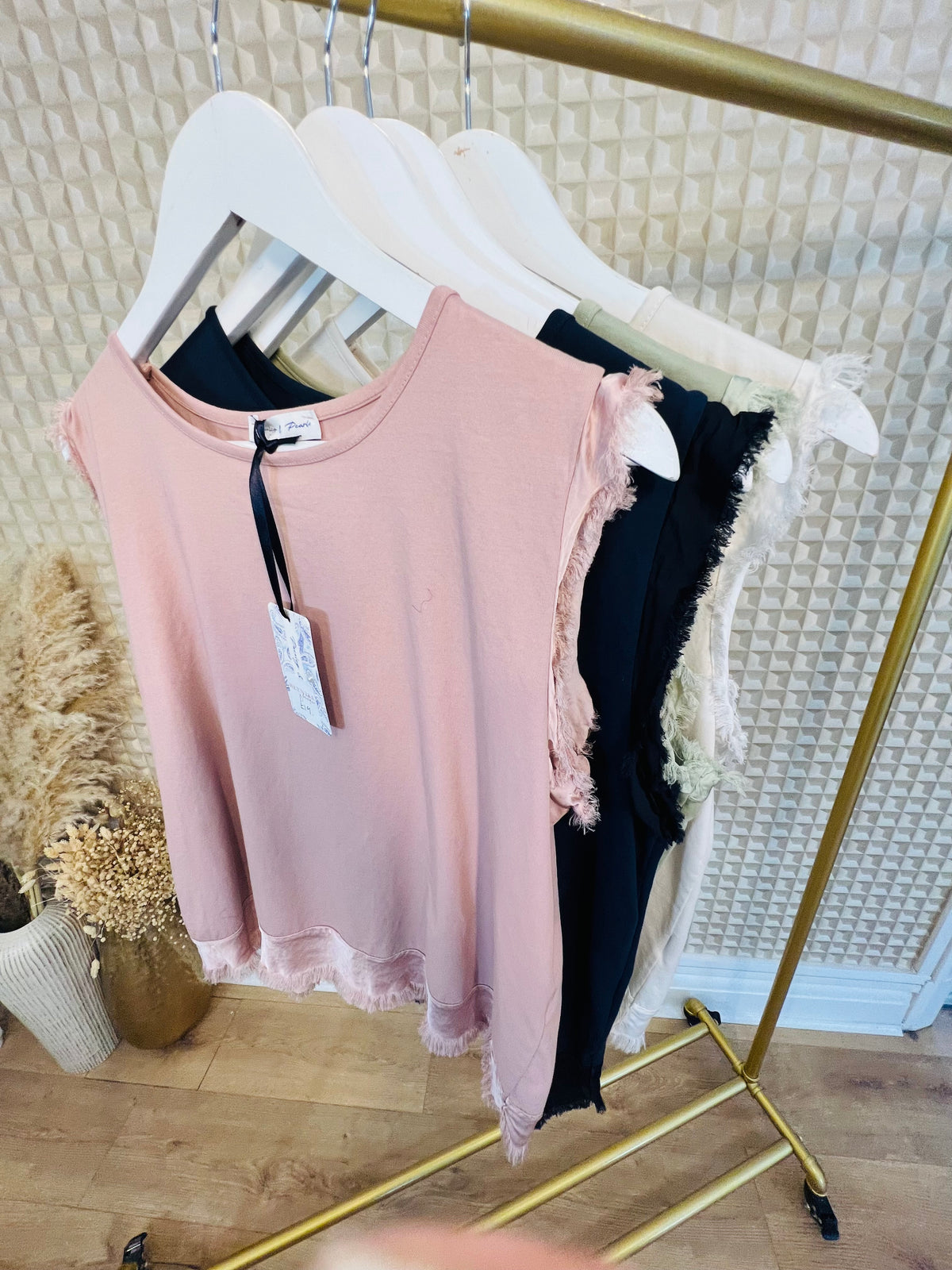 Fringe Sleeve Tee