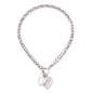Silver Heart T-Bar Necklace