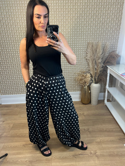 S/M Polka Cuffed Ankle pants