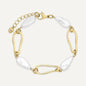 Pearl & Gold Link Bracelet