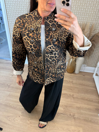 Leopard Military Jacket