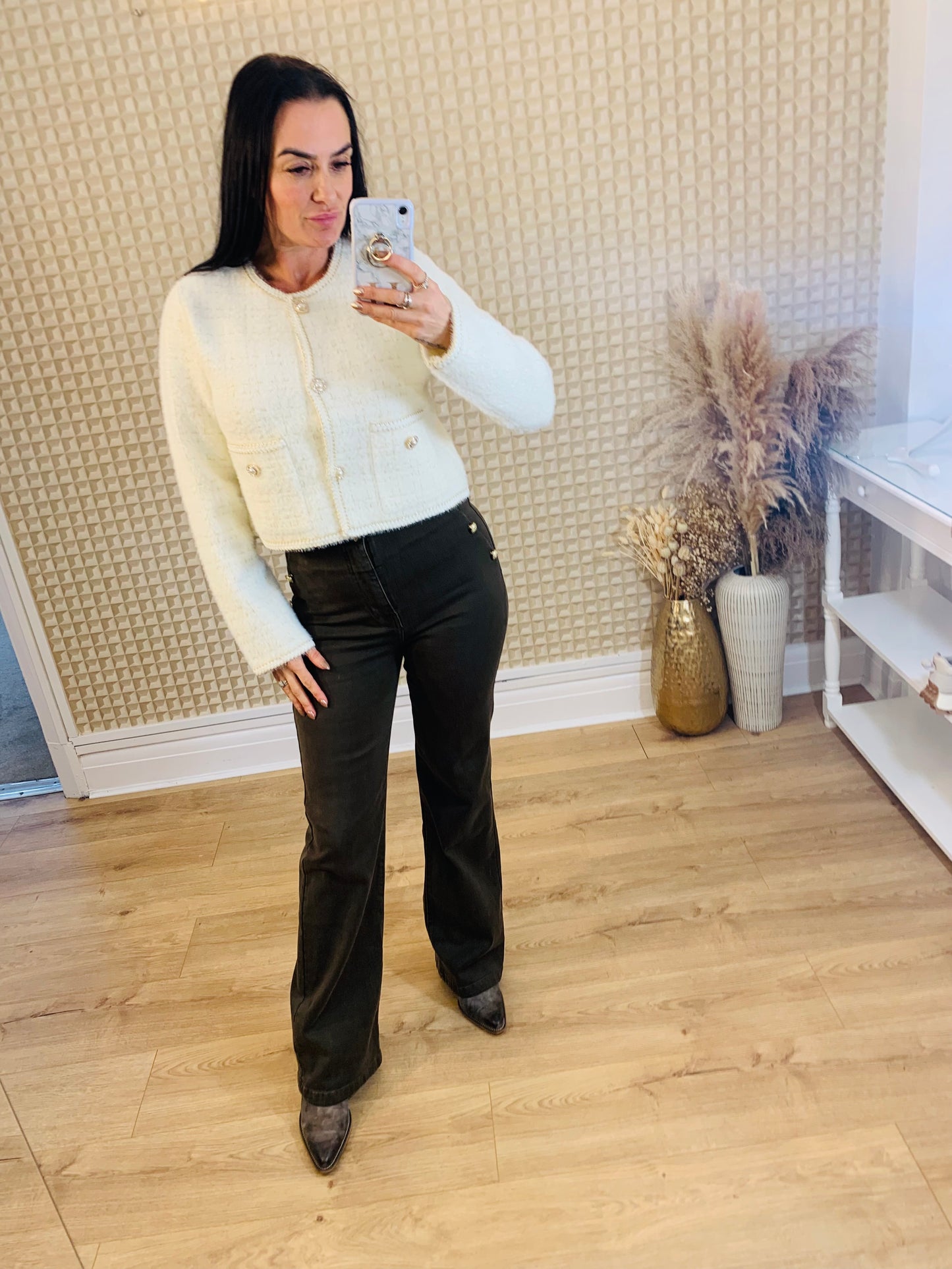 Folyrose Brown Button Jeans