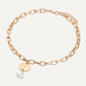 Gold Link & Pearl Drop Necklace
