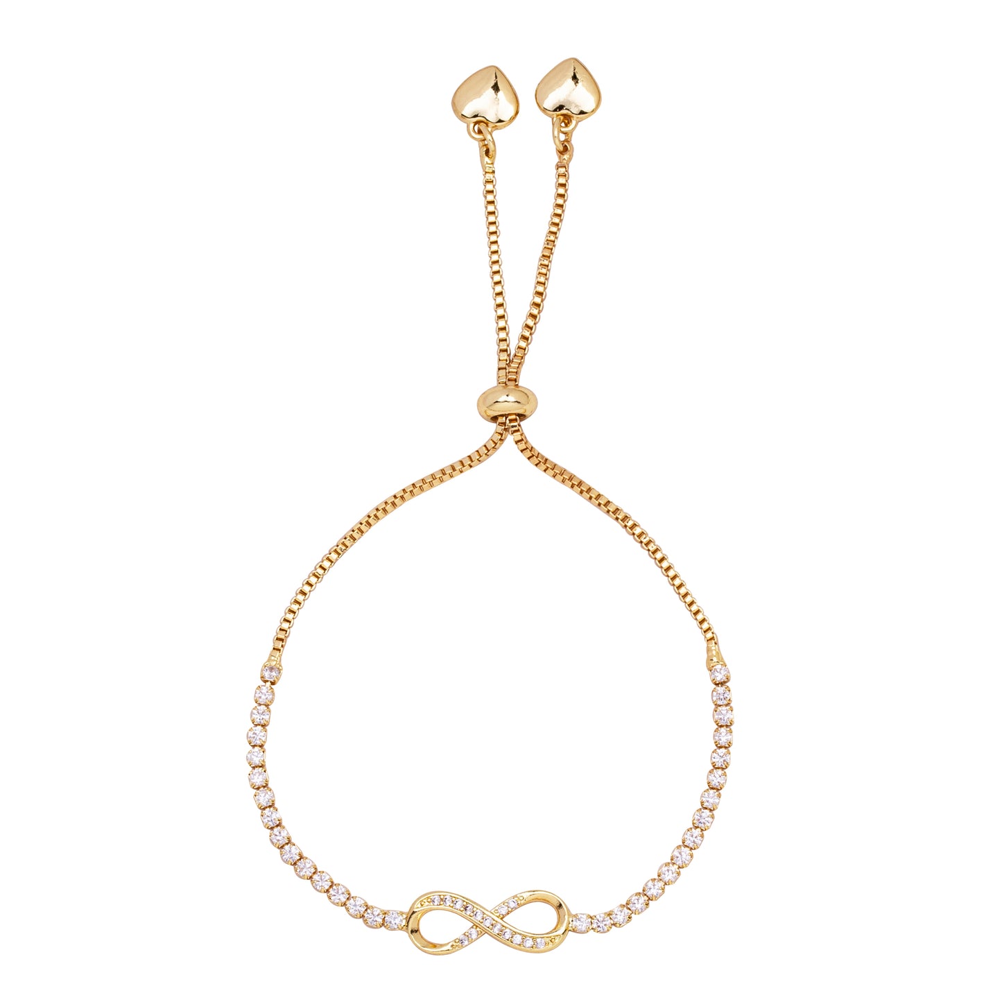 Infinity Heart Gold Drawstring Bracelet