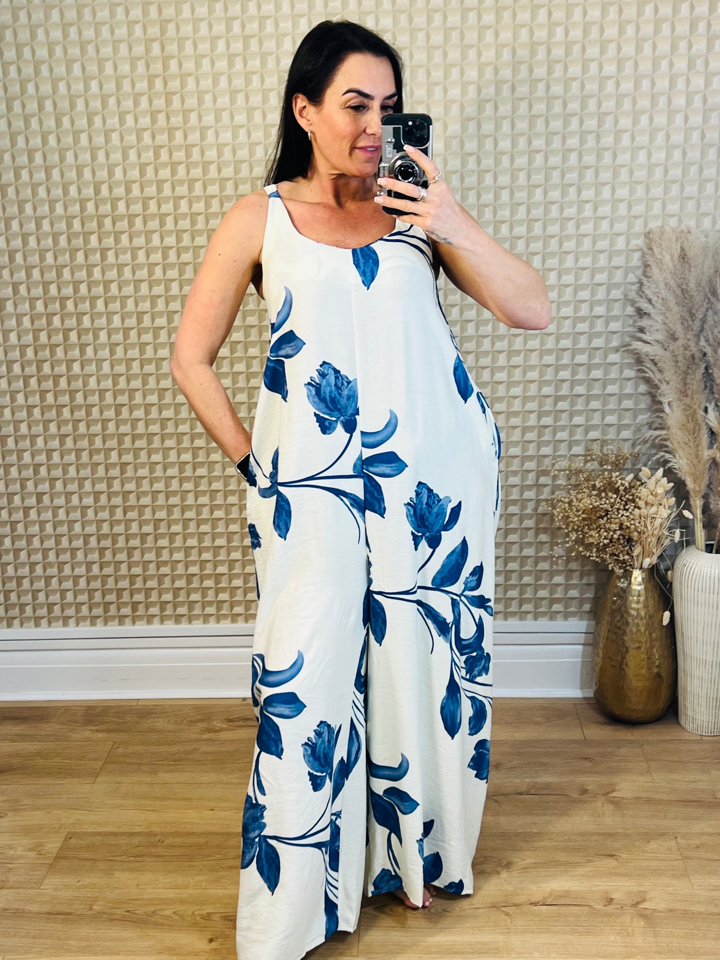CC Blue Floral Jumpsuit