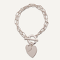Silver Heart T-Bar Bracelet