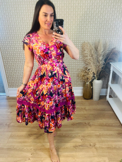 Stella Morgan Purple coral dress