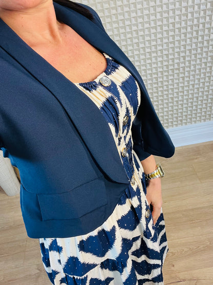 Cropped Blazer Navy