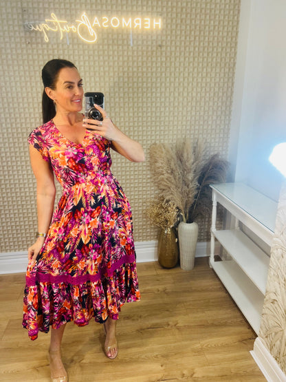 Stella Morgan Purple coral dress