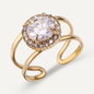 Gold Double band diamond ring
