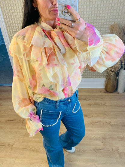 Lumine Pink Floral Blouse