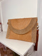 Gold Trim Straw Bag