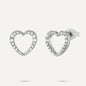 Silver & Diamanté Heart Earrings