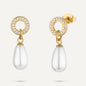 Gold & Pearl Drop Earrings