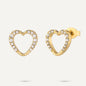 Gold & Diamanté Heart Earrings