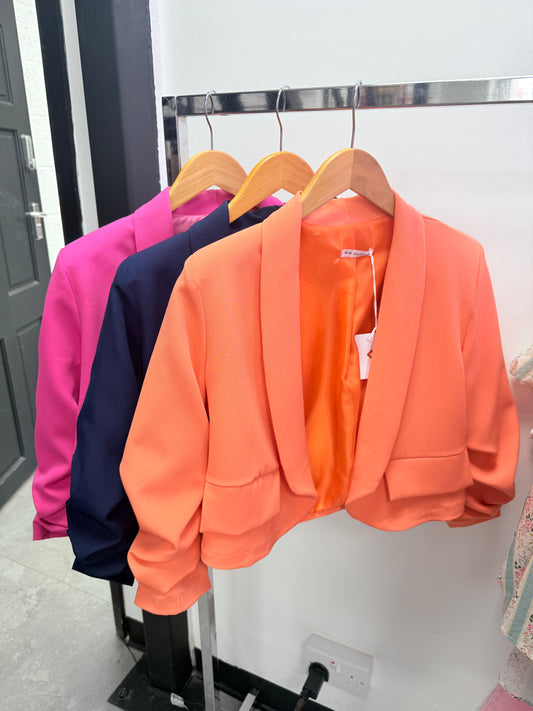 Cropped Blazer Coral
