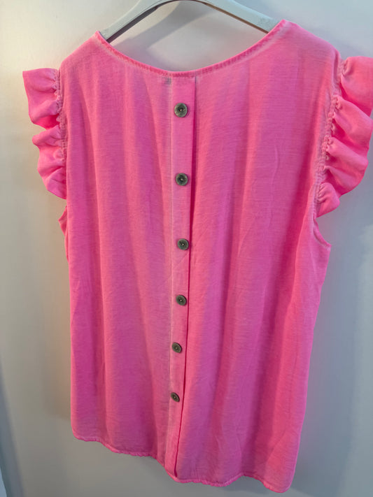 Button Back Neon Top