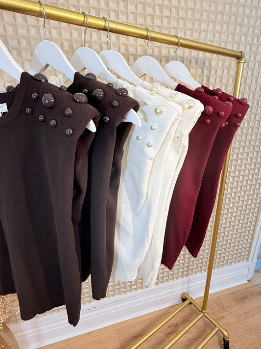Bead shoulder Knit M/L