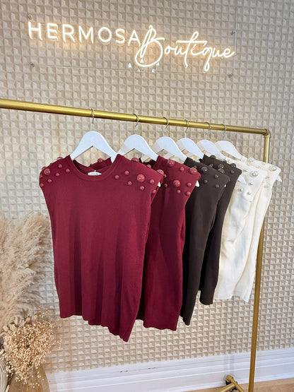 Bead shoulder Knit M/L